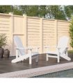 vidaXL Garden Adirondack Chairs 2 pcs HDPE White