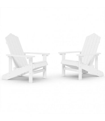 vidaXL Garden Adirondack Chairs 2 pcs HDPE White
