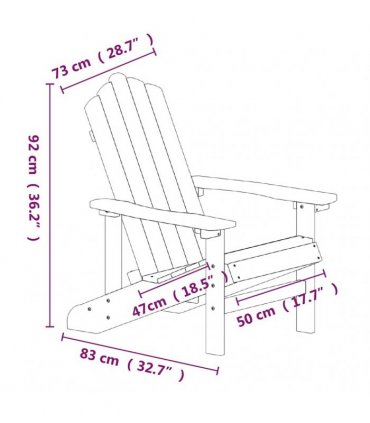 vidaXL Garden Adirondack Chairs 2 pcs HDPE White