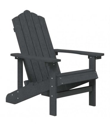 vidaXL Garden Adirondack Chairs with Table HDPE Anthracite