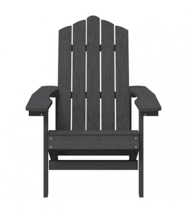 vidaXL Garden Adirondack Chairs with Table HDPE Anthracite