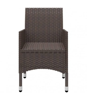 vidaXL 7 Piece Garden Dining Set with Cushions Brown