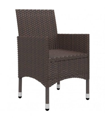 vidaXL 9 Piece Garden Dining Set with Cushions Brown
