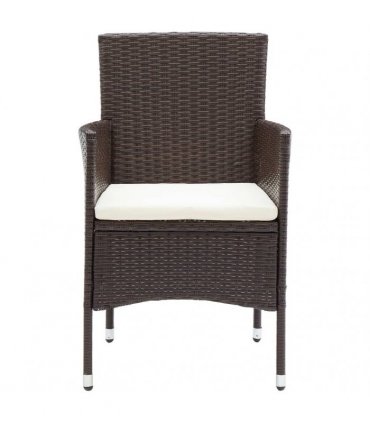 vidaXL 7 Piece Garden Dining Set with Cushions Brown