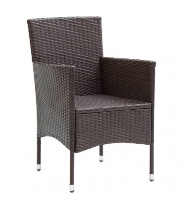 vidaXL 7 Piece Garden Dining Set with Cushions Brown