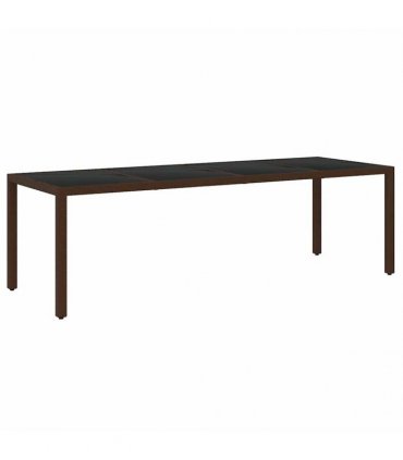 vidaXL 11 Piece Garden Dining Set Poly Rattan Brown