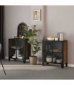 vidaXL Storage Cabinets 2 pcs Rustic Brown 72x36x82 cm Metal and MDF