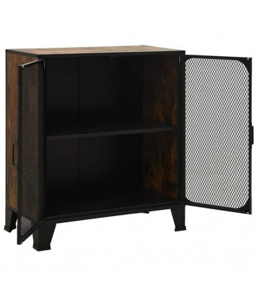 vidaXL Storage Cabinets 2 pcs Rustic Brown 72x36x82 cm Metal and MDF