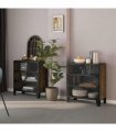vidaXL Storage Cabinets 2 pcs Rustic Brown 72x36x82 cm Metal and MDF
