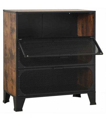 vidaXL Storage Cabinets 2 pcs Rustic Brown 72x36x82 cm Metal and MDF
