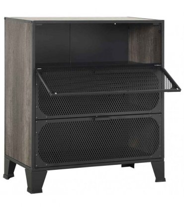 vidaXL Storage Cabinets 2 pcs Grey 72x36x82 cm Metal and MDF