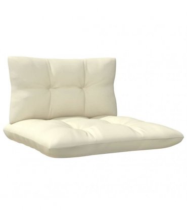 vidaXL 8 Piece Garden Lounge Set with Cream Cushions Pinewood