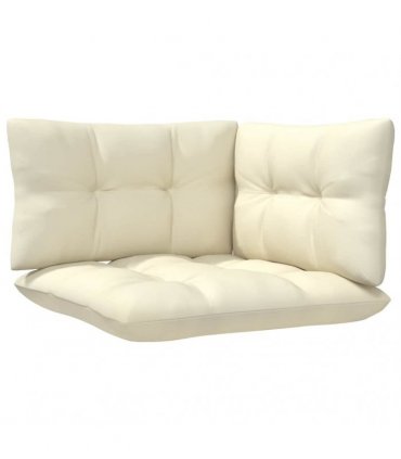 vidaXL 8 Piece Garden Lounge Set with Cream Cushions Pinewood