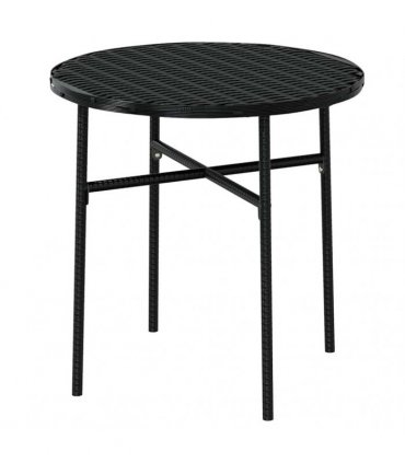vidaXL 3 Piece Garden Dining Set Poly Rattan Black