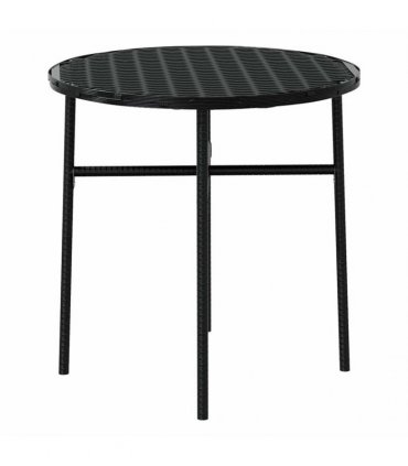vidaXL 3 Piece Garden Dining Set Poly Rattan Black