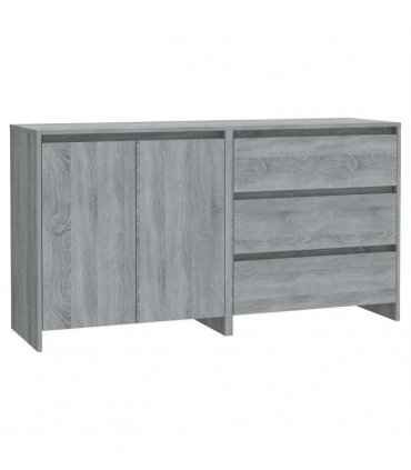 vidaXL 2 Piece Sideboard Grey Sonoma Engineered Wood