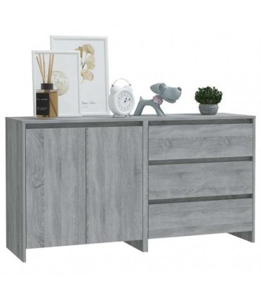 vidaXL 2 Piece Sideboard Grey Sonoma Engineered Wood