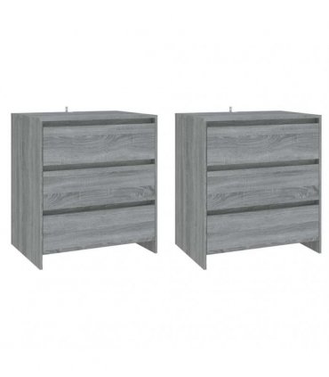 vidaXL 3 Piece Sideboard Grey Sonoma Engineered Wood