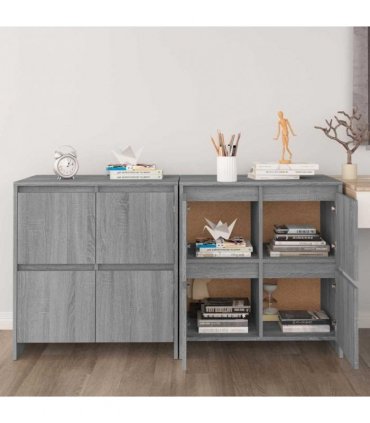 vidaXL Sideboards 2 pcs Grey Sonoma 70x41x75 cm Engineered Wood