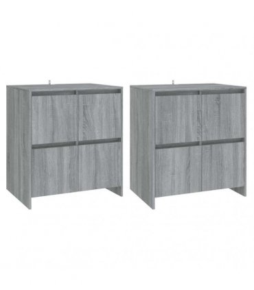 vidaXL Sideboards 2 pcs Grey Sonoma 70x41x75 cm Engineered Wood