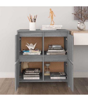 vidaXL Sideboards 2 pcs Grey Sonoma 70x41x75 cm Engineered Wood