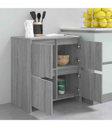 vidaXL Sideboards 2 pcs Grey Sonoma 70x41x75 cm Engineered Wood
