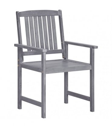 vidaXL 9 Piece Garden Dining Set Solid Wood Acacia Grey