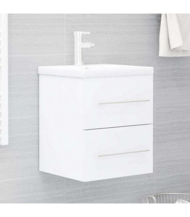 vidaXL Sink Cabinet with Built-in Basin White Engineered Wood