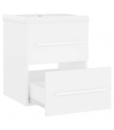 vidaXL Sink Cabinet with Built-in Basin White Engineered Wood