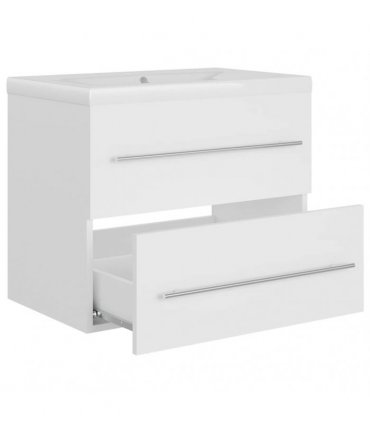 vidaXL Sink Cabinet with Built-in Basin White Engineered Wood