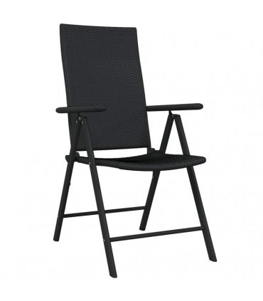 vidaXL 3 Piece Garden Dining Set Black