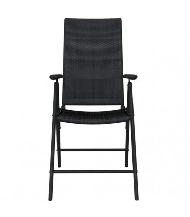 vidaXL 3 Piece Garden Dining Set Black