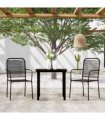 vidaXL 3 Piece Garden Dining Set Black