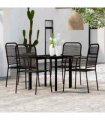 vidaXL 5 Piece Garden Dining Set Black