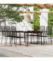 vidaXL 7 Piece Garden Dining Set Black
