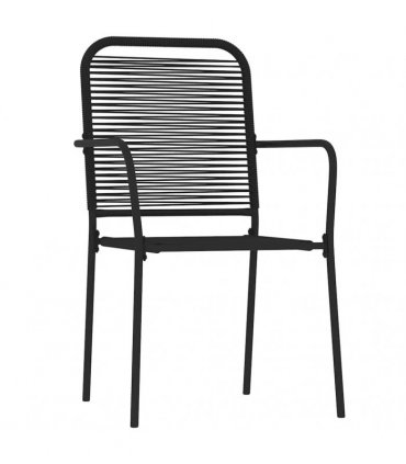 vidaXL 7 Piece Garden Dining Set Black