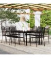 vidaXL 9 Piece Garden Dining Set Black