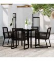vidaXL 5 Piece Garden Dining Set Black