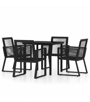 vidaXL 5 Piece Garden Dining Set Black