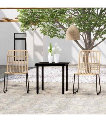 vidaXL 3 Piece Garden Dining Set Oak