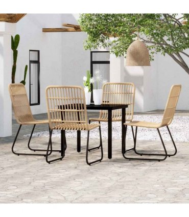 vidaXL 5 Piece Garden Dining Set Oak