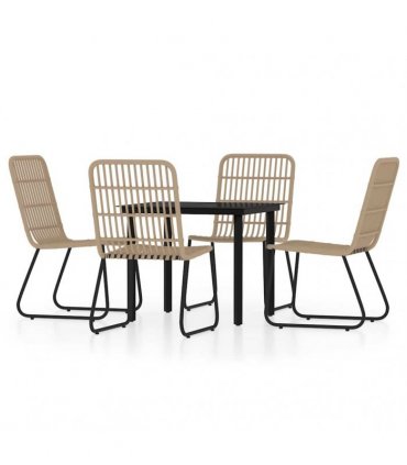 vidaXL 5 Piece Garden Dining Set Oak