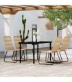 vidaXL 5 Piece Garden Dining Set Oak