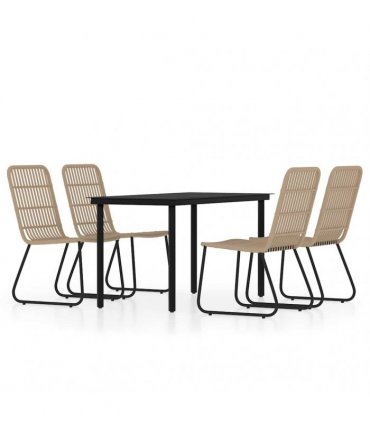 vidaXL 5 Piece Garden Dining Set Oak