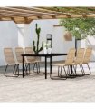 vidaXL 7 Piece Garden Dining Set Oak