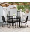 vidaXL 5 Piece Garden Dining Set Black