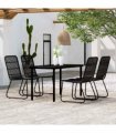 vidaXL 5 Piece Garden Dining Set Black