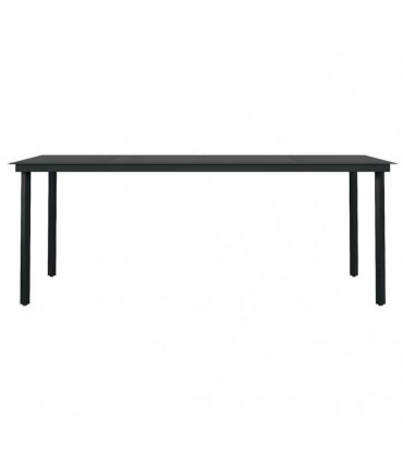 vidaXL 7 Piece Garden Dining Set Black