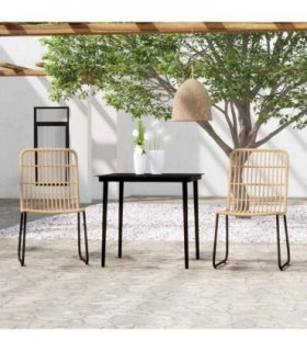 vidaXL 3 Piece Garden Dining Set Oak