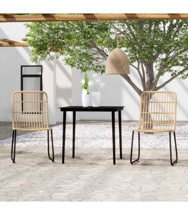 vidaXL 3 Piece Garden Dining Set Oak